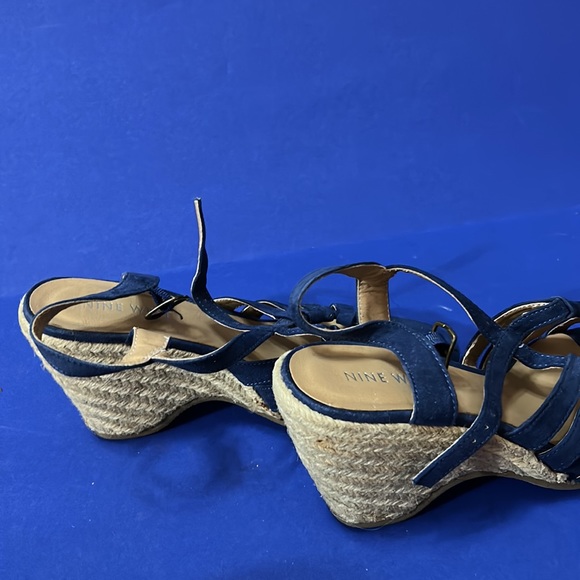 Nine West Navy Espadrille Wedges Size 5 - Picture 2 of 8
